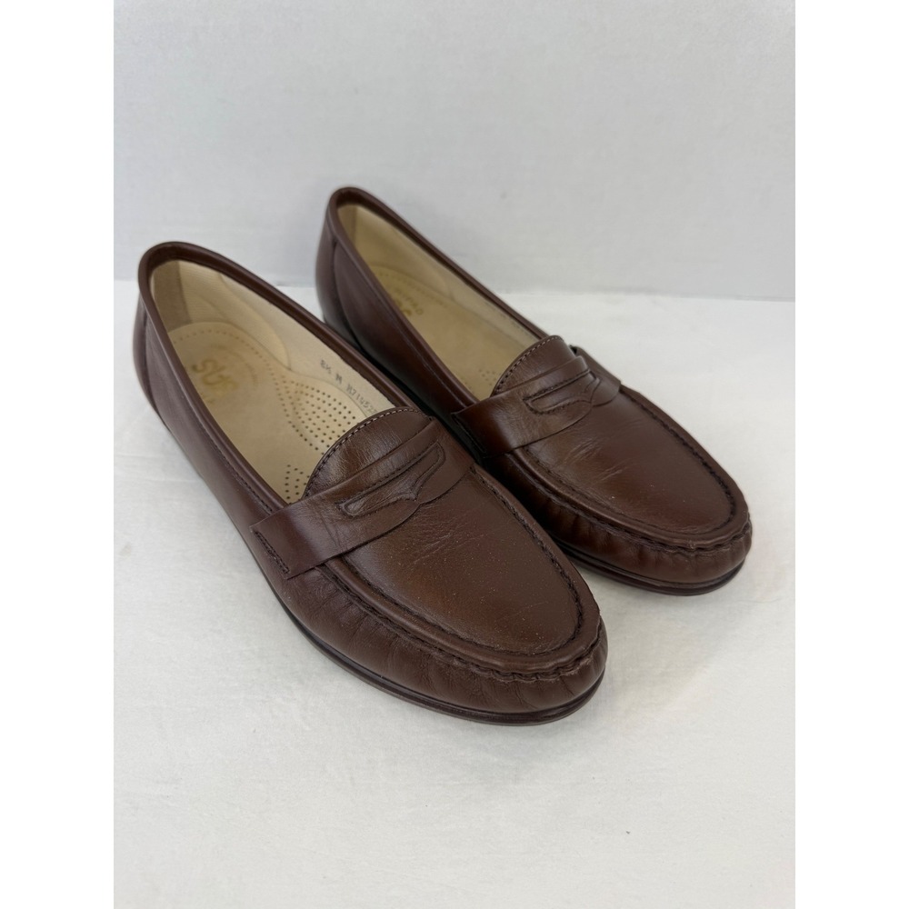 SAS Womens Penny Loafers Brown Leather Tripad Comfort Shoes‎ 8.5 M Made in USA